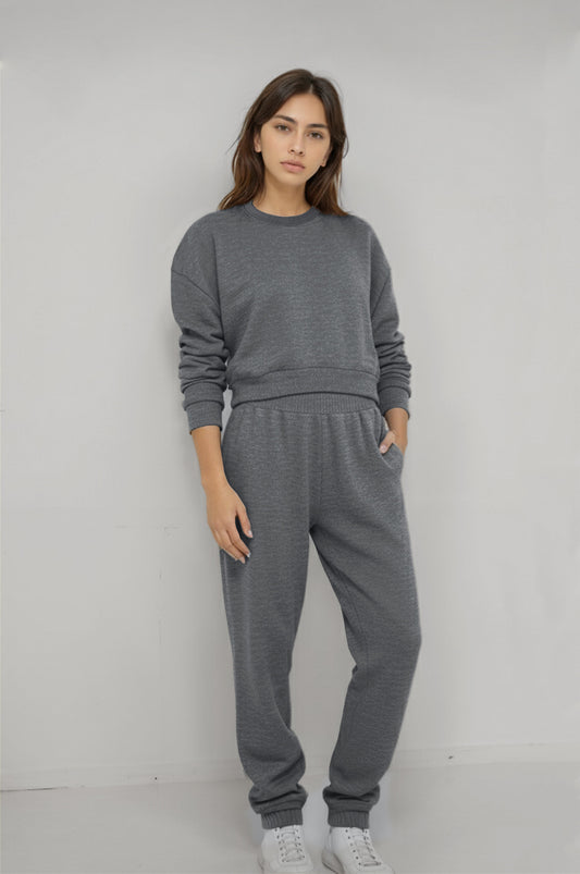 Kadın Grimelanj Renk Sweatshirt Eşofman Takım