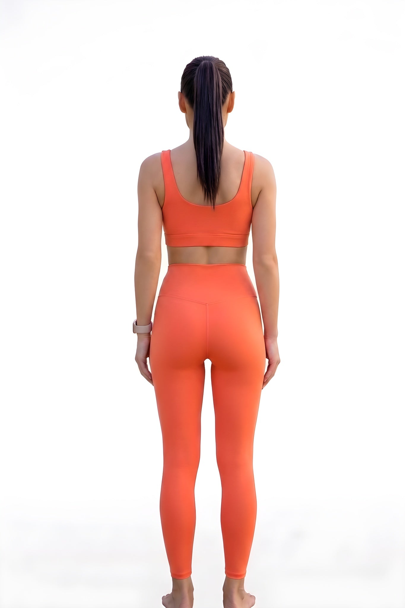 Women's Orange High-Waisted Leggings
