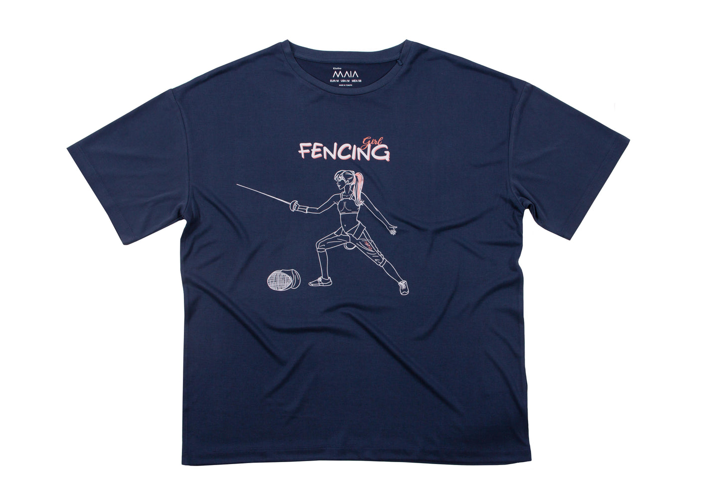 Kadın Fencing Baskılı Oversize Rahat Kesim T-shirt