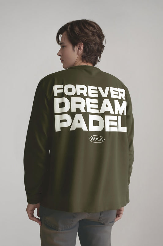 Men's Khaki Padel-Themed Sweatshirt