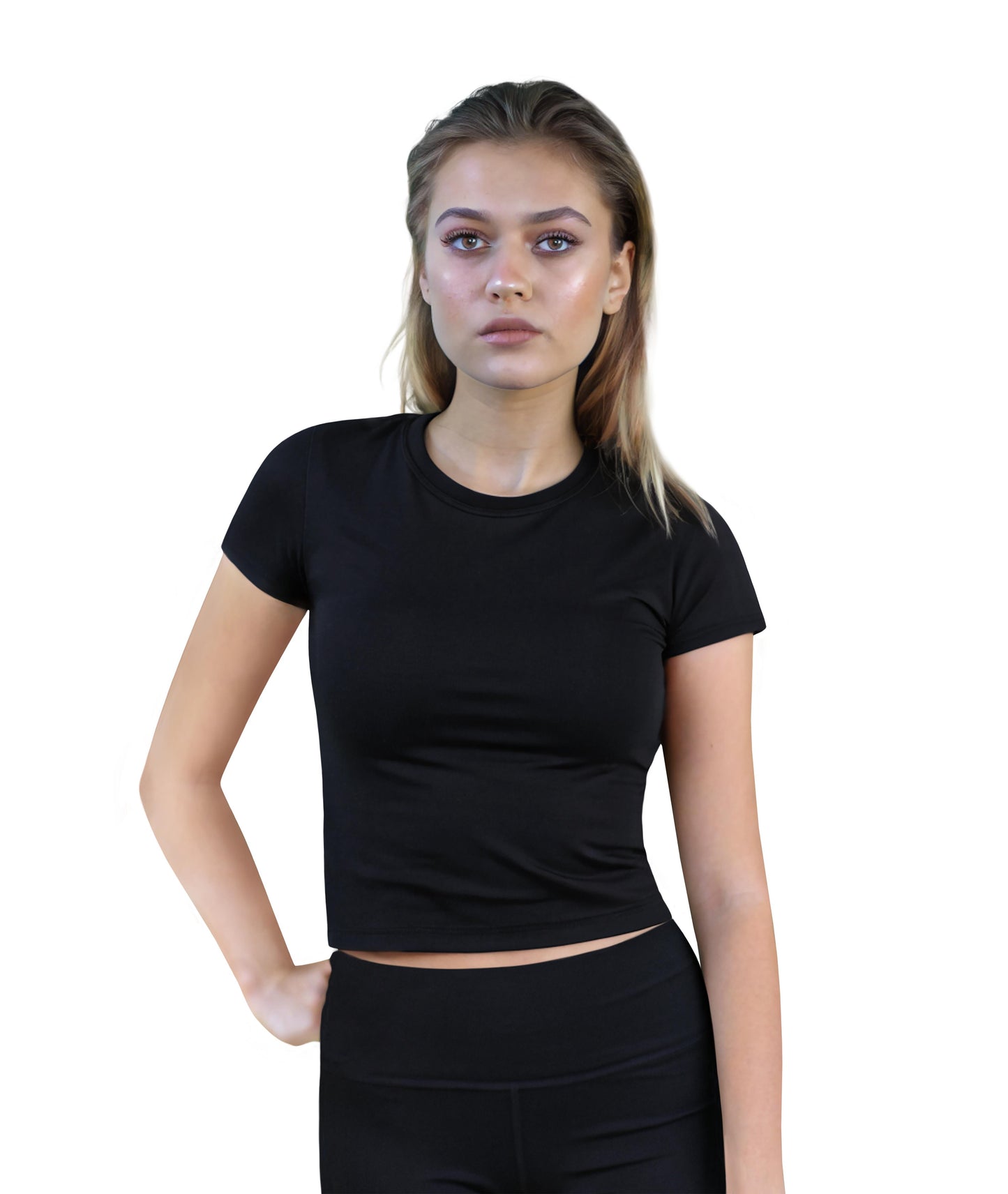 Women's Black Crop T-shirt 