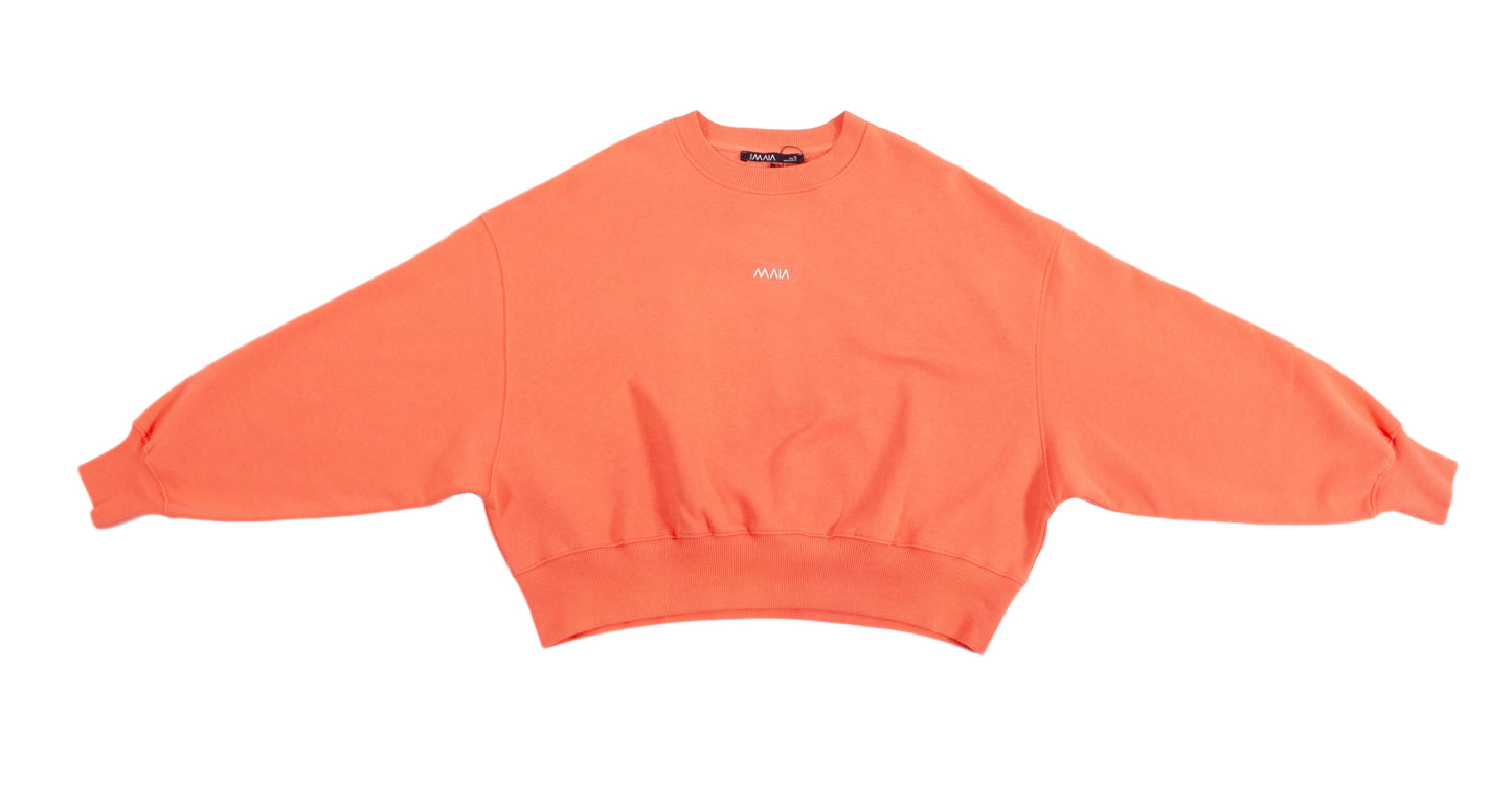 Women's Orange Sweatshirt and Shorts Set 