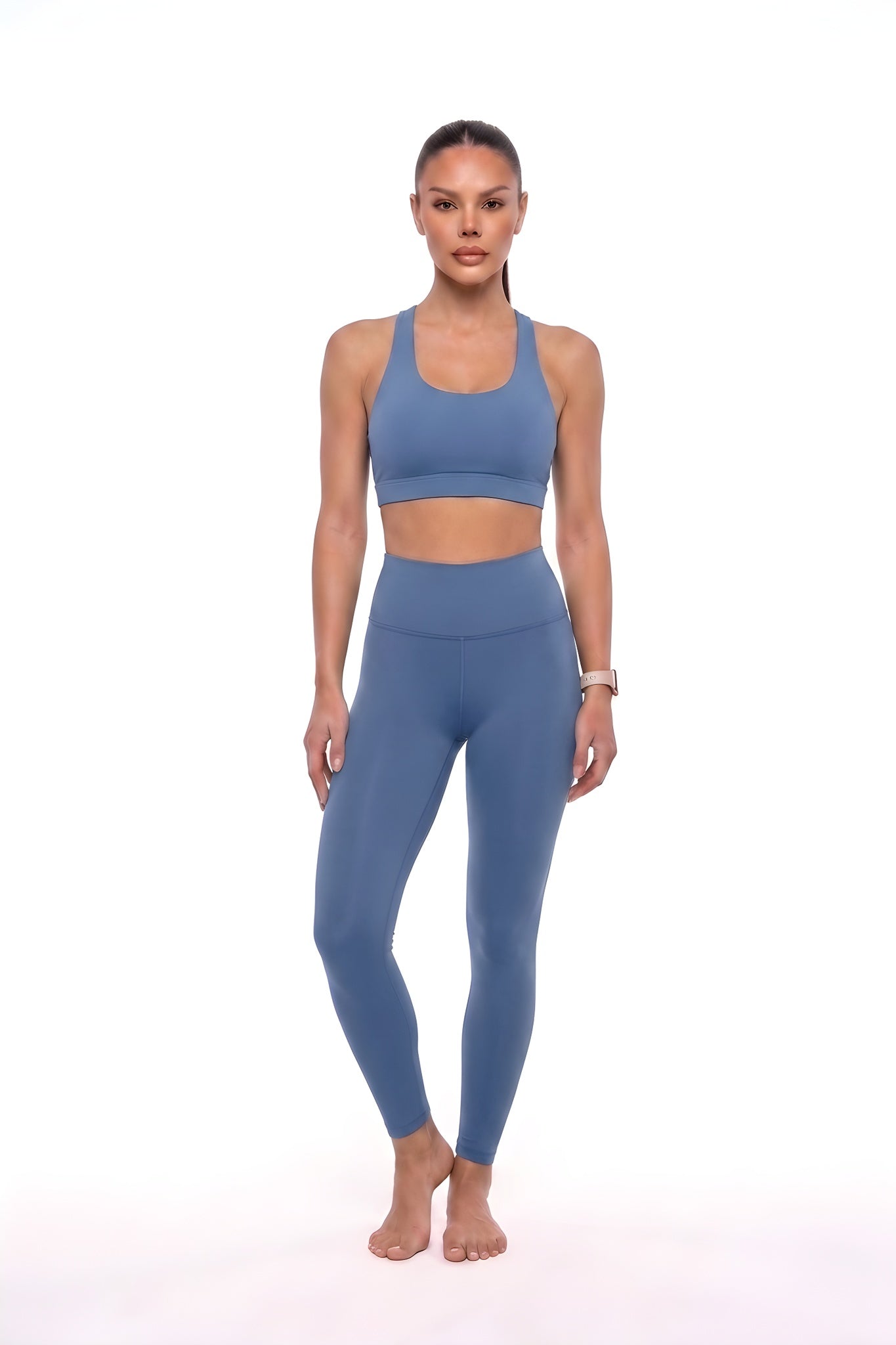 Women's Blue High-Waisted Leggings