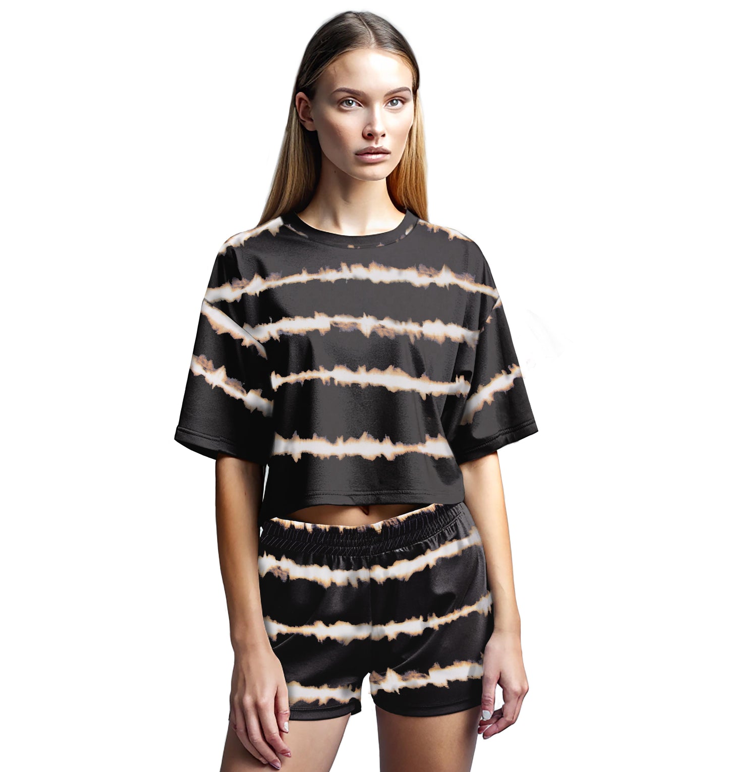Kadın Batik Baskılı Oversize Alt Üst Takım