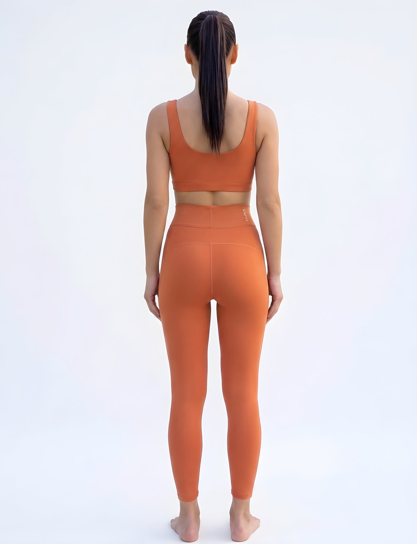 Women's Orange Leggings with Elastic Waist