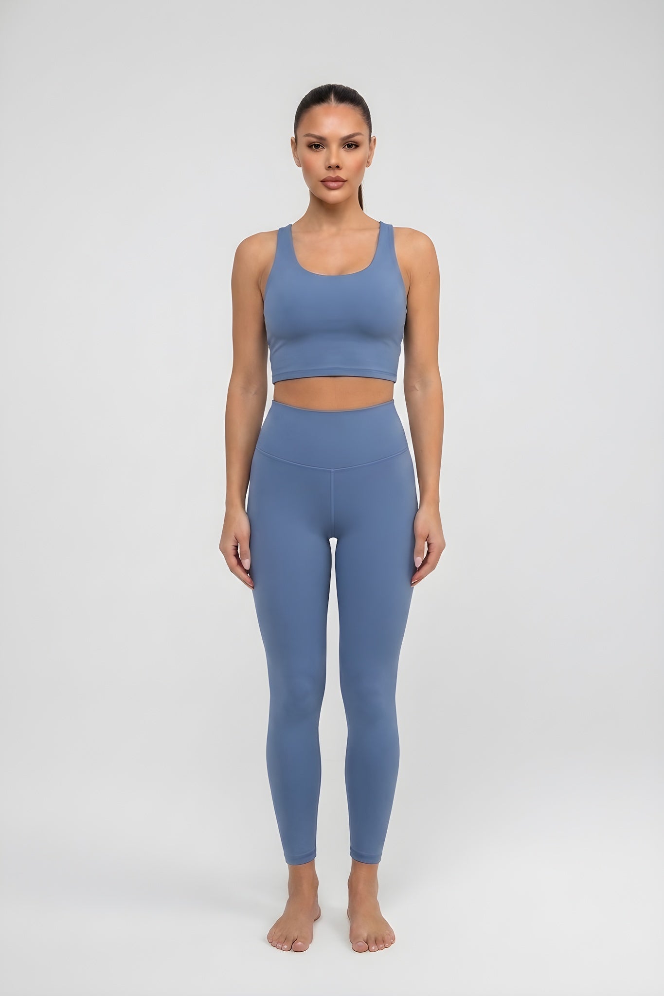 Women's Blue High-Waisted Leggings