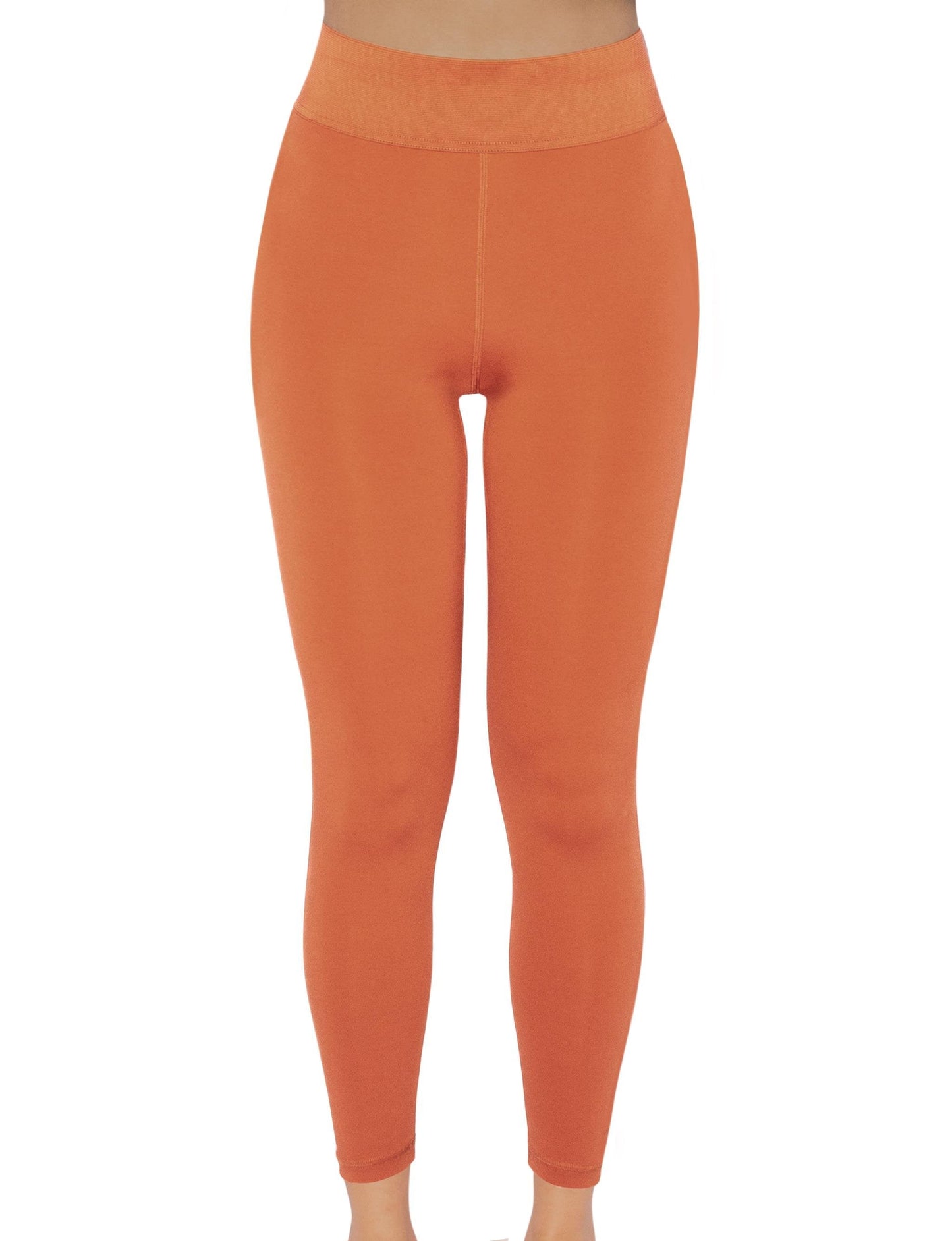 Women's Orange Leggings with Elastic Waist