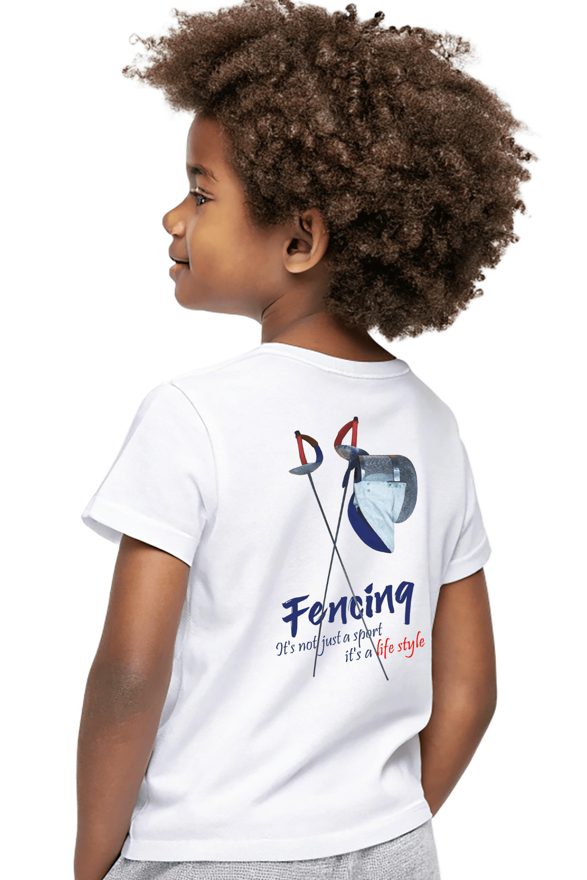 Erkek Çocuk Fencing Sırt Baskılı T-shirt