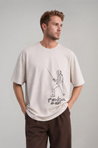 Erkek Fencing Baskılı Oversize T-shirt