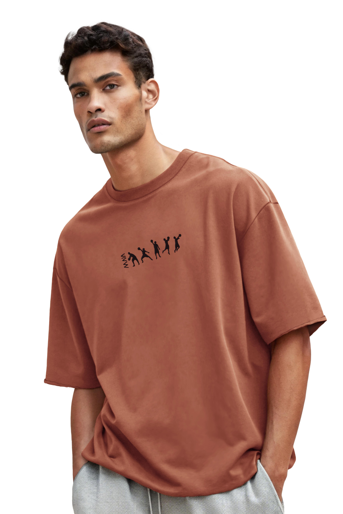 Erkek Basketball Nakış Detaylı T-shirt