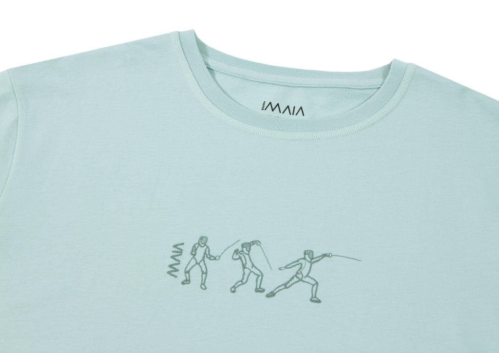 Erkek Fencing Nakış Detaylı Oversize T-shirt