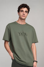 Erkek Tennis Nakış Detaylı Oversize T-shirt