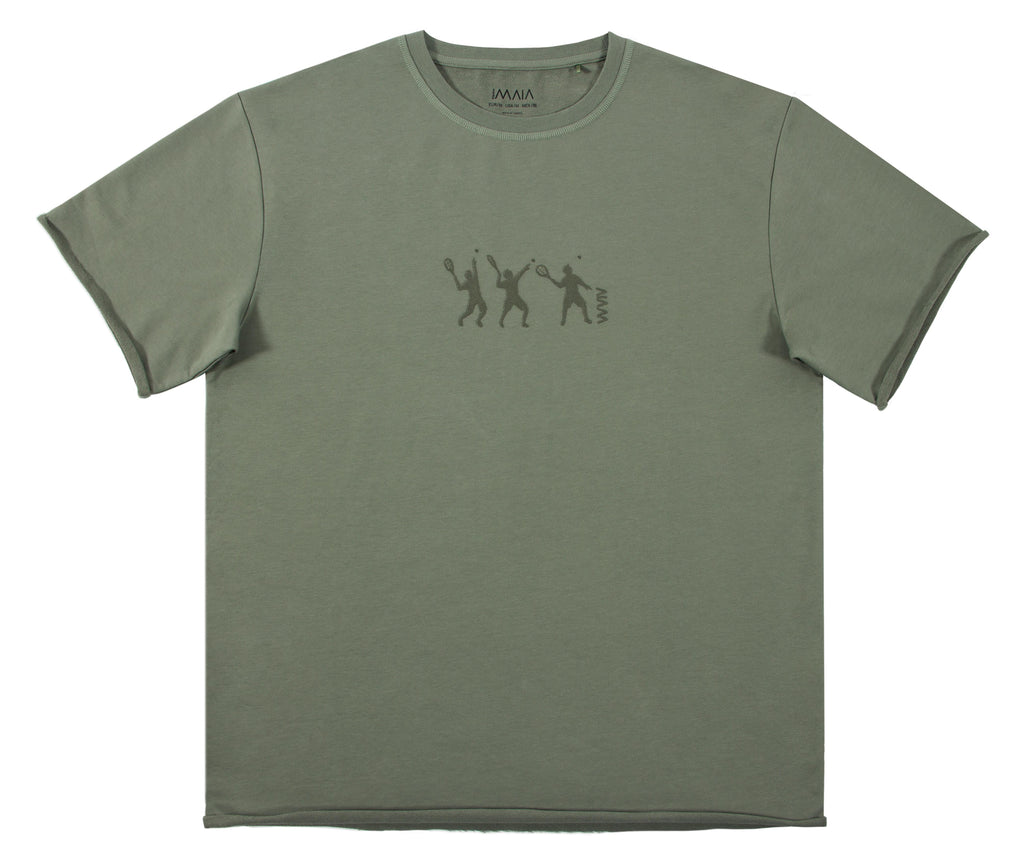 Erkek Tennis Nakış Detaylı Oversize T-shirt