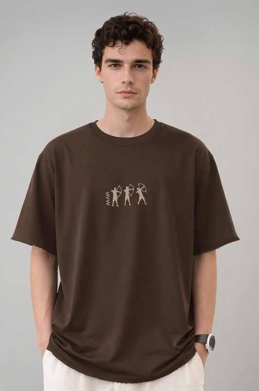 Erkek Okçuluk Nakış Detaylı T-shirt