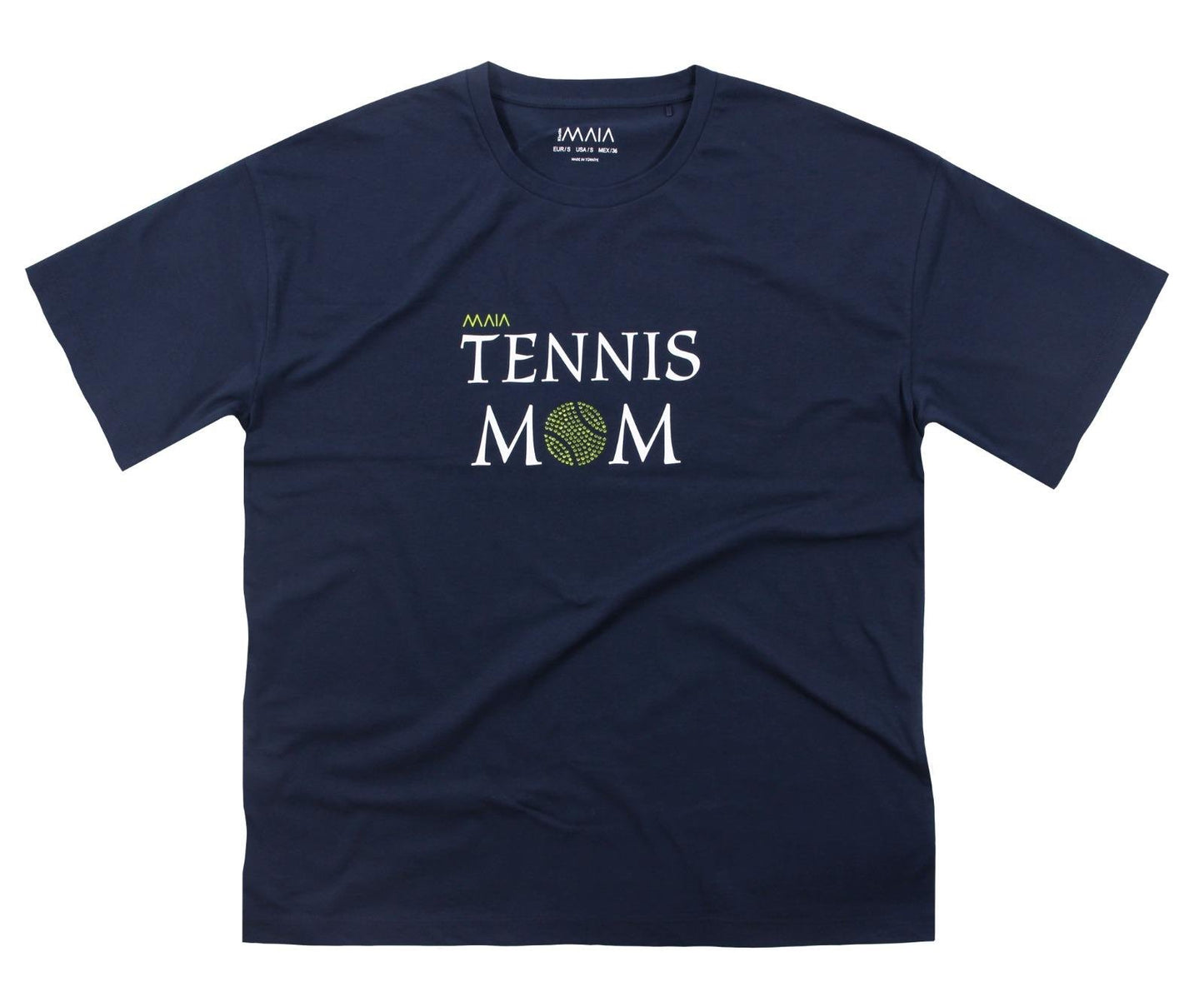 Kadın Bisiklet Yaka Oversize Tennis MOM T-shirt