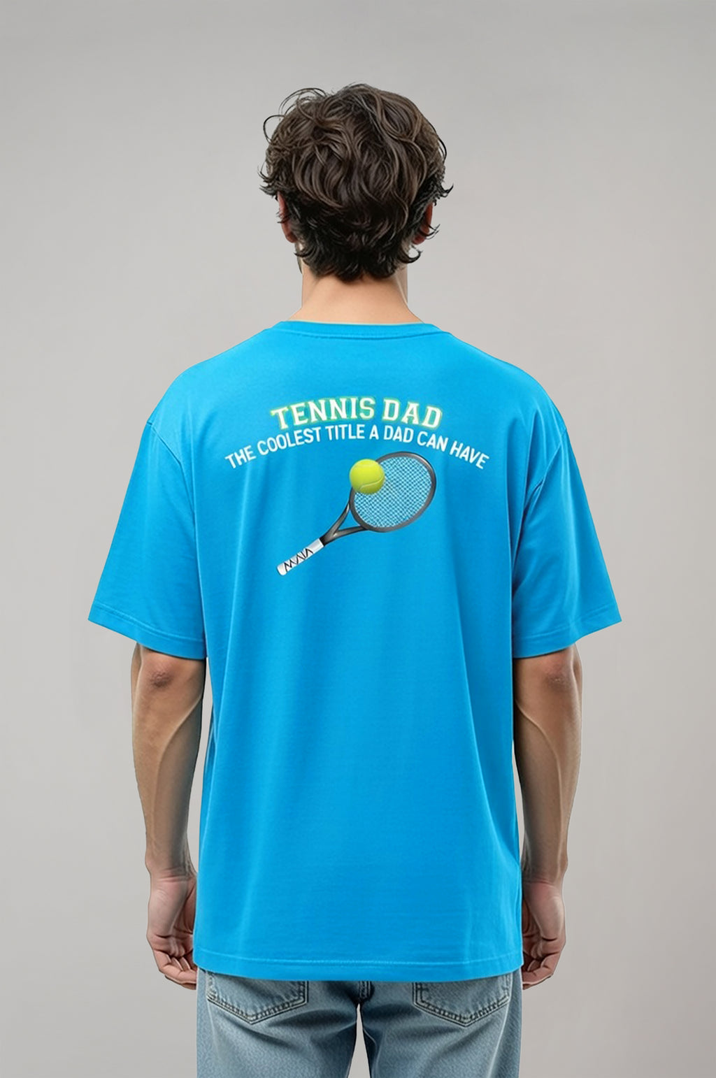 Erkek Tennis Dad Bisiklet Yaka Oversize T-shirt