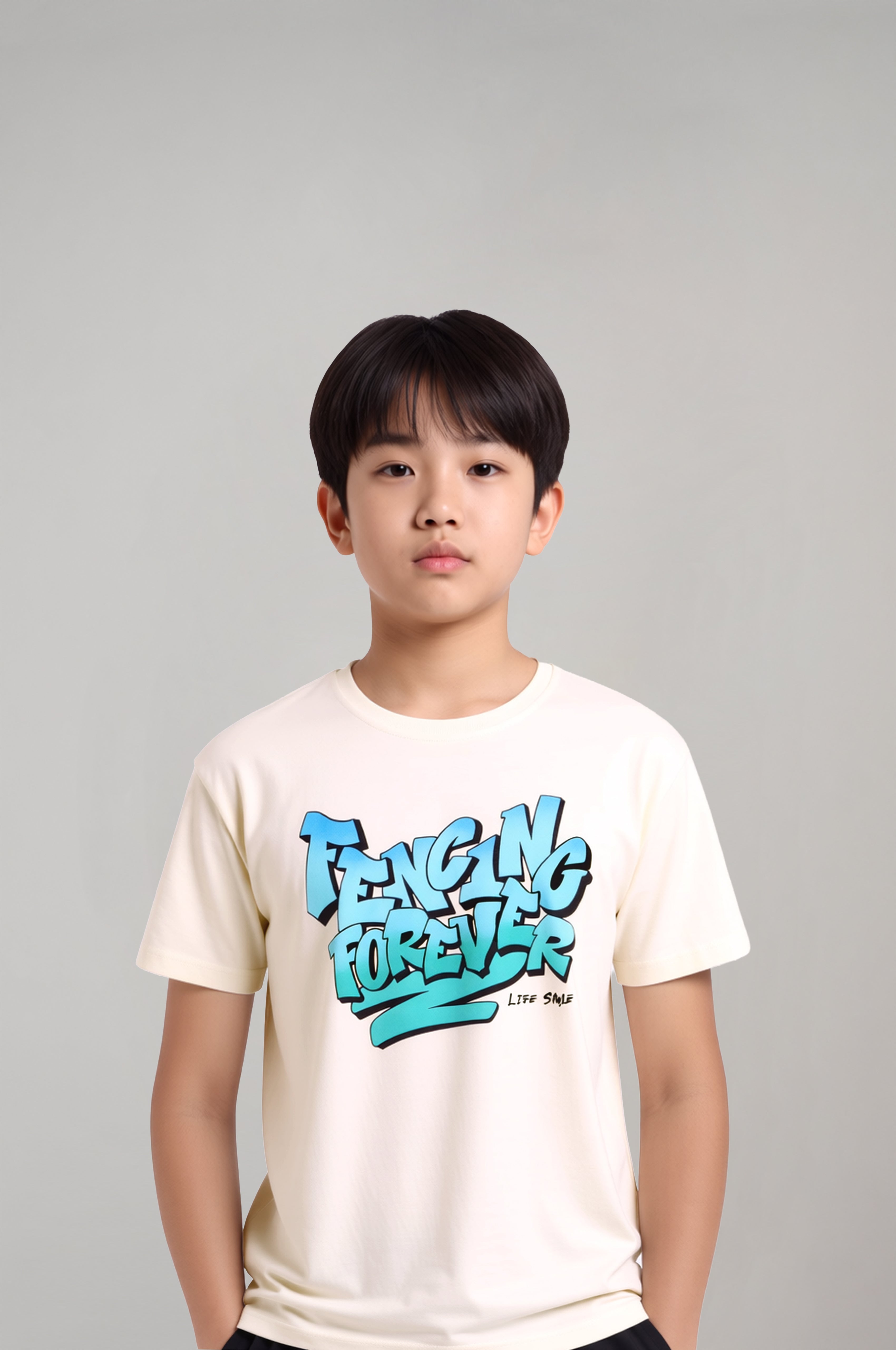 Boys' Beige Fencing Forever T-shirt 