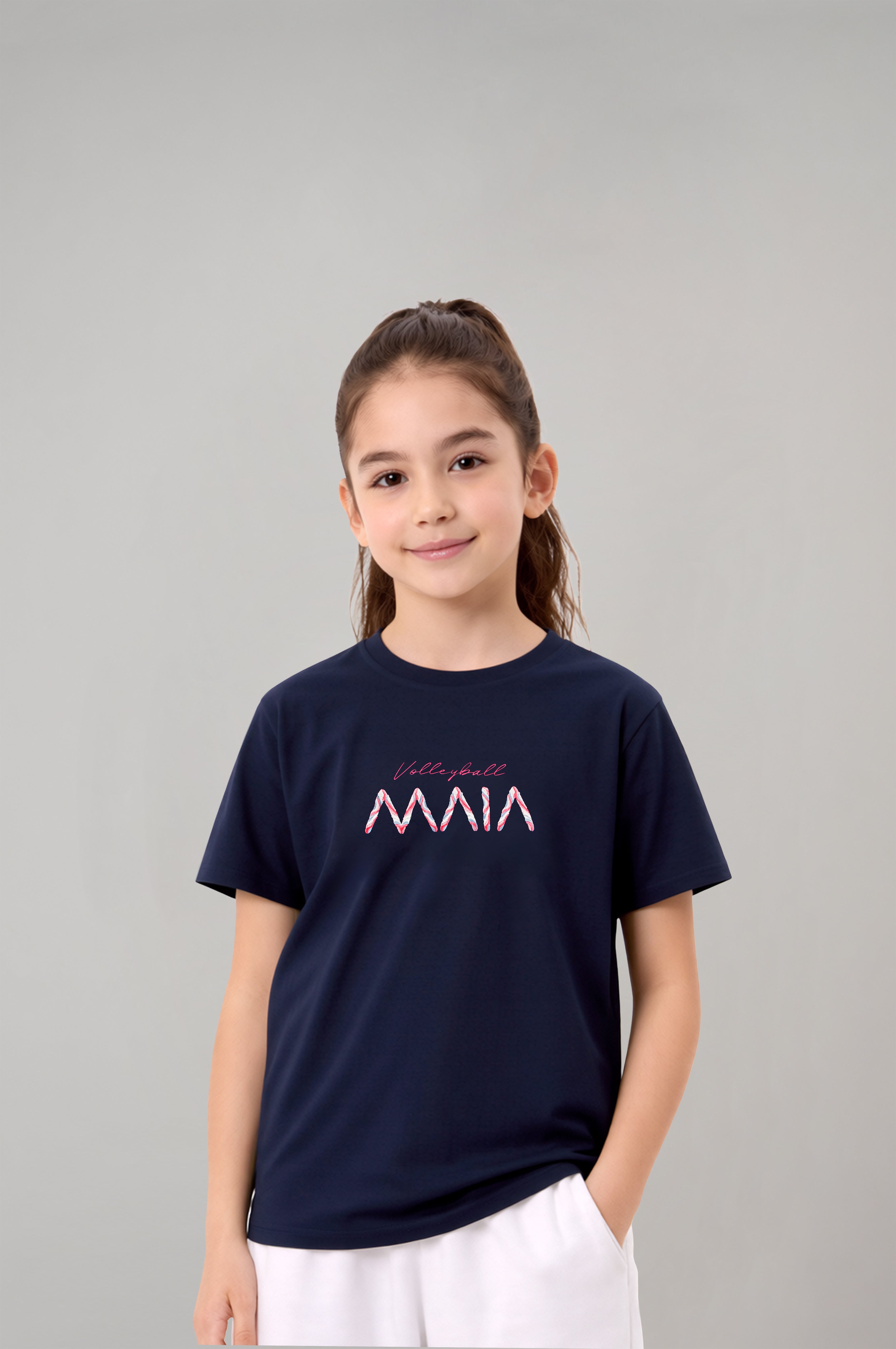 Girls' Volleyball Embroidered T-shirt 