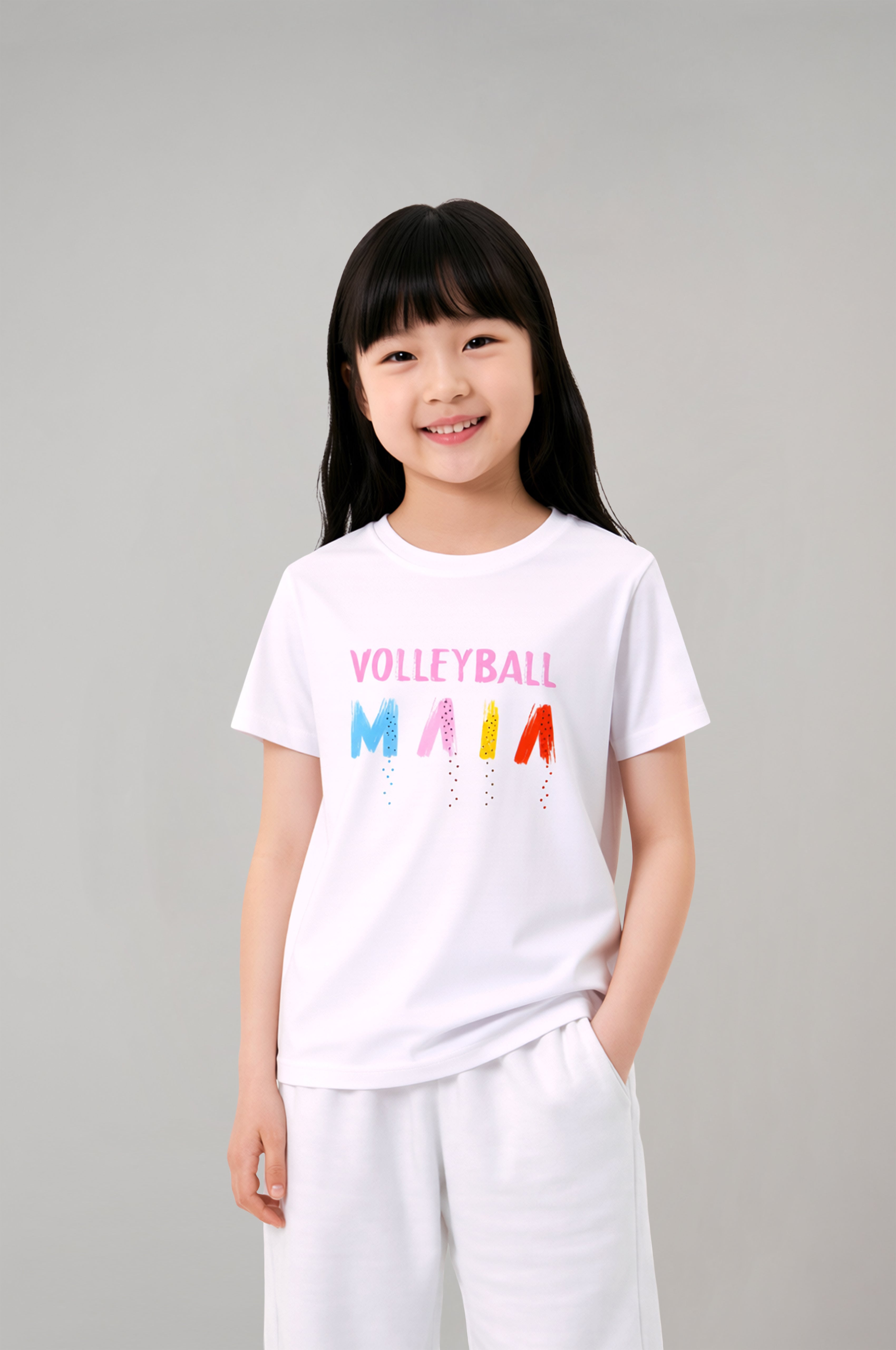 Girls' Volleyball T-shirt with Stone Details 