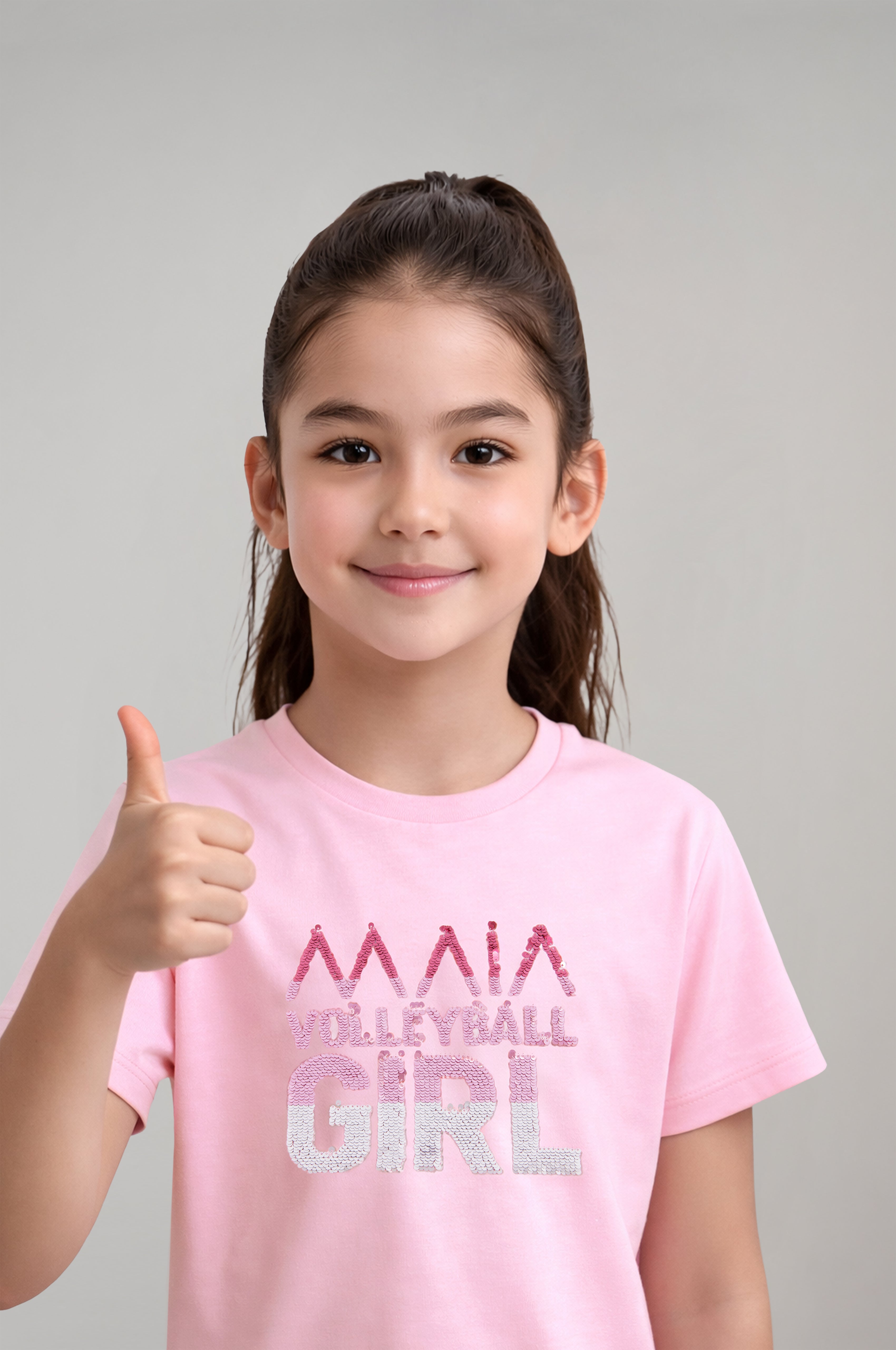 Girls' Volleyball Patterned T-shirt
