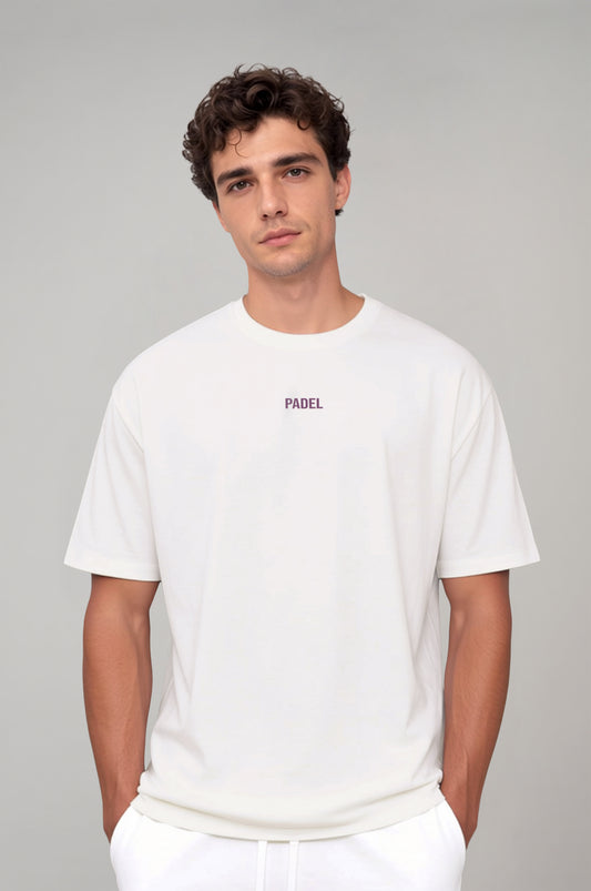 Erkek Padel Sırt Baskılı Oversize T-shirt
