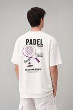 Erkek Padel Sırt Baskılı Oversize T-shirt