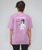 Kadın Fencing Baskılı Lila Oversize T-shirt