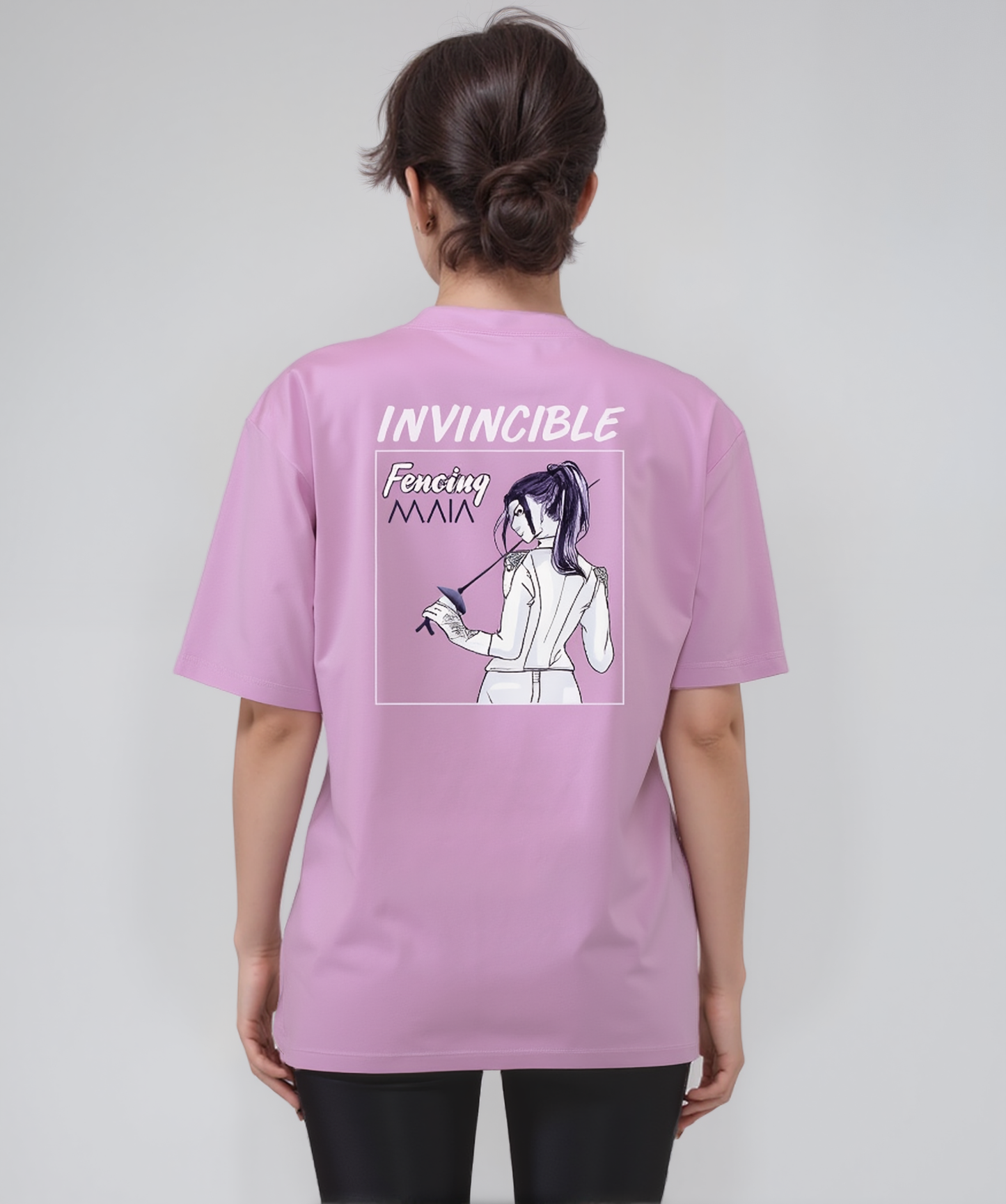 Women's Fencing Print Lilac Oversize T-shirt 