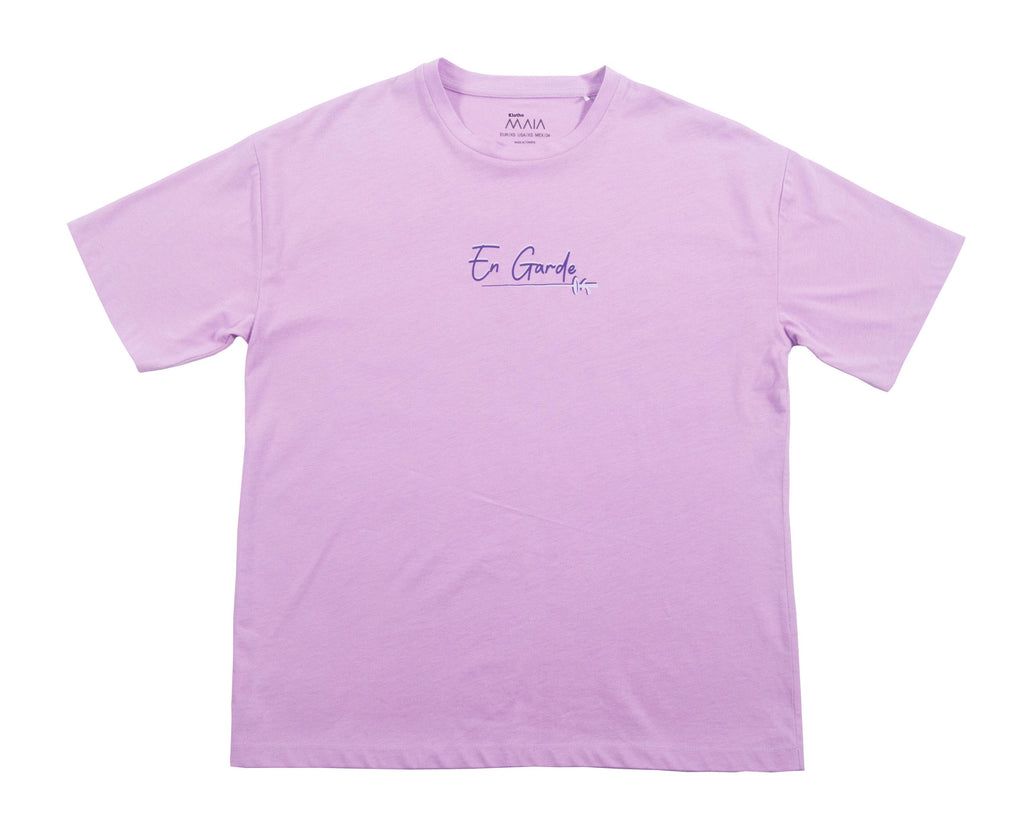 Kadın Fencing Baskılı Lila Oversize T-shirt