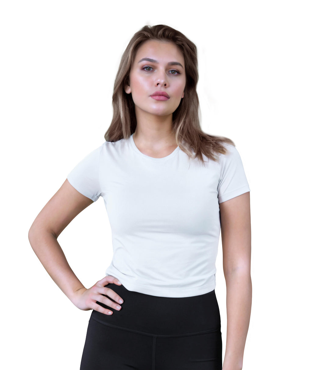 Women's White Crop T-shirt 