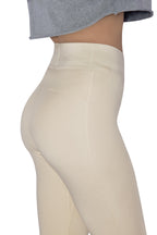 Kadın Ekru Renkli Beli Lastikli Tayt