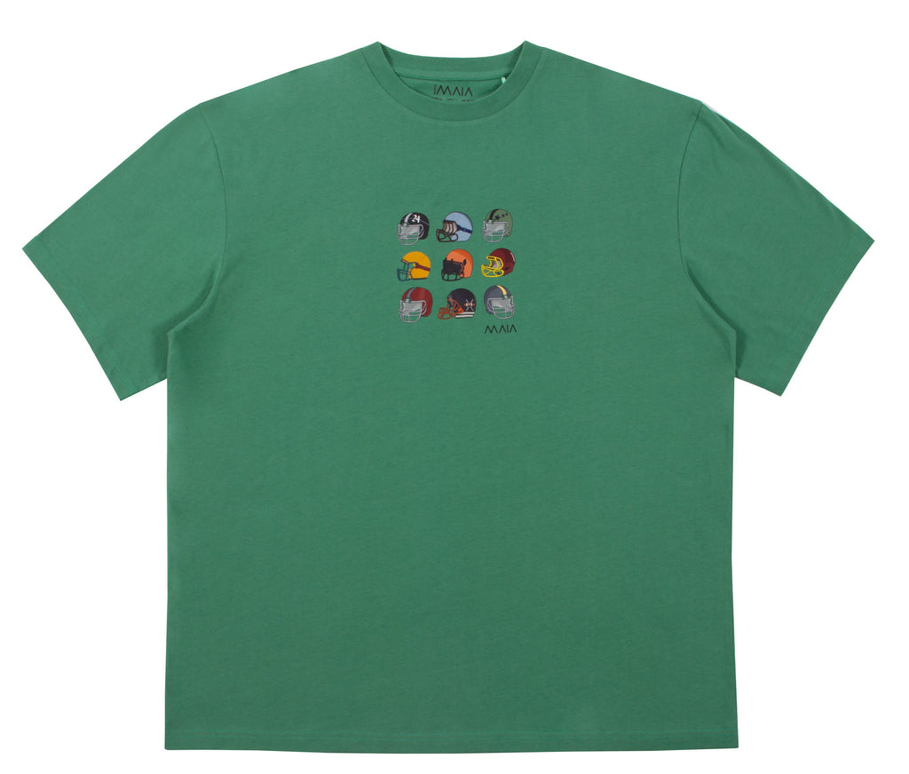 Erkek Yeşil Renkli American Football Oversize T-shirt