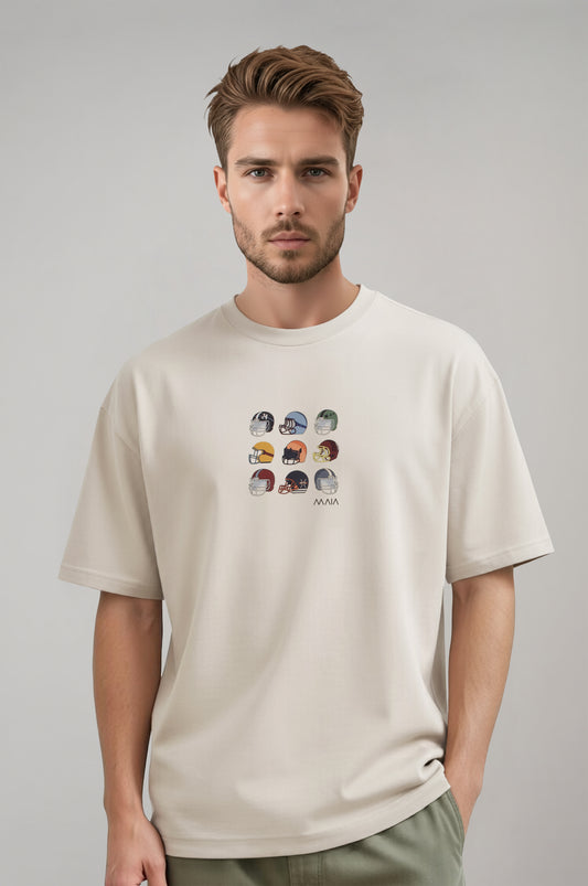 Men's Stone Color American Football Oversize T-shirt 
