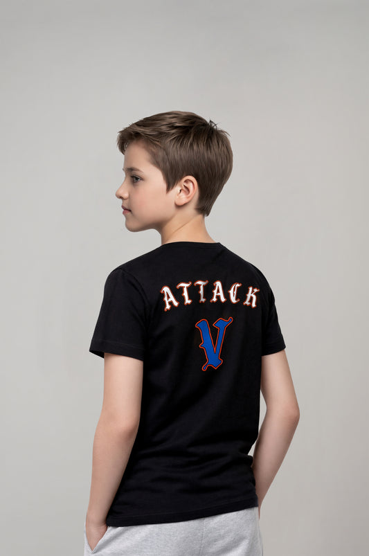 Boys' Black Fencing Attack T-Shirt 