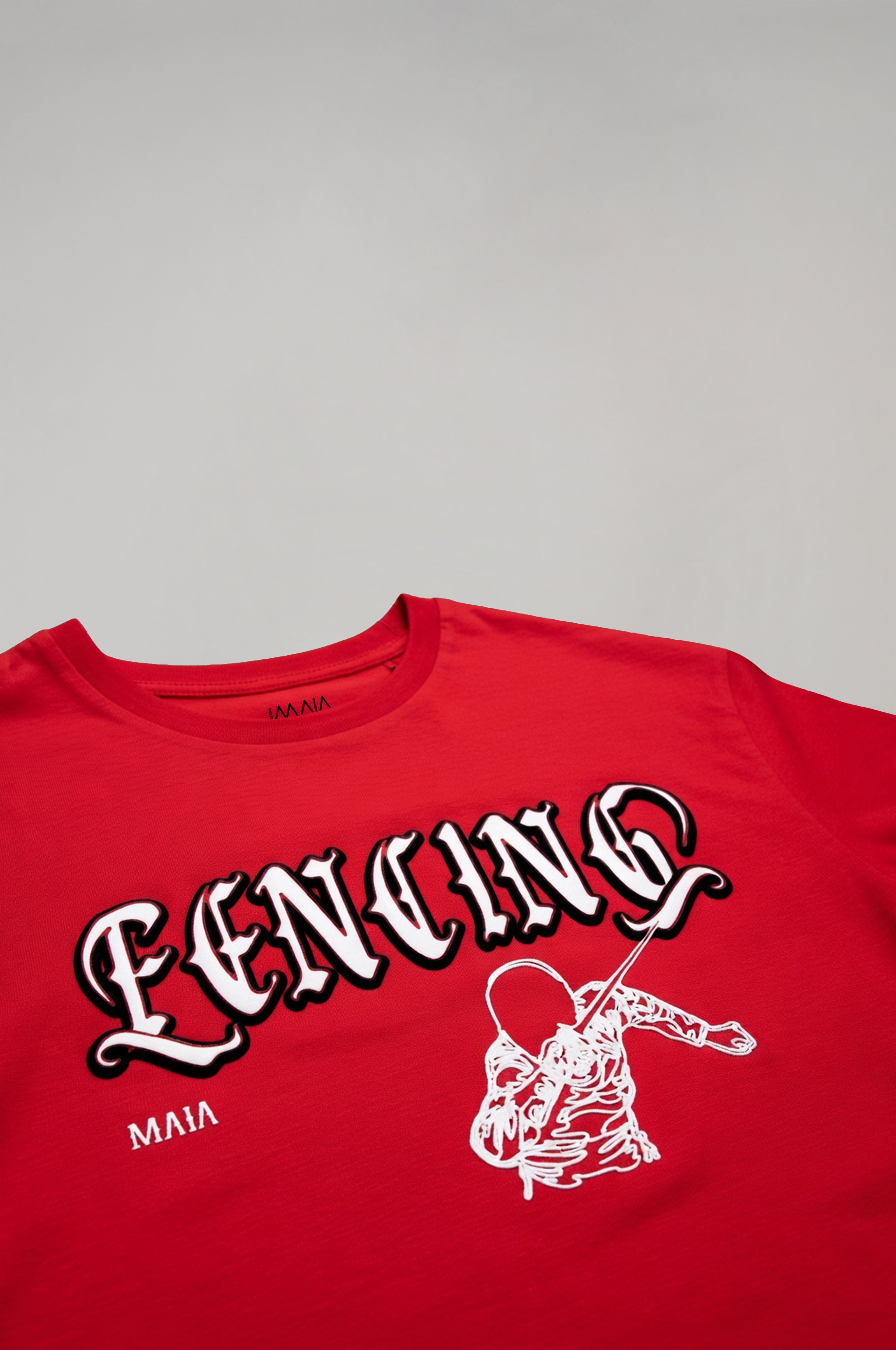 Boys' Red Fencing Printed T-Shirt 