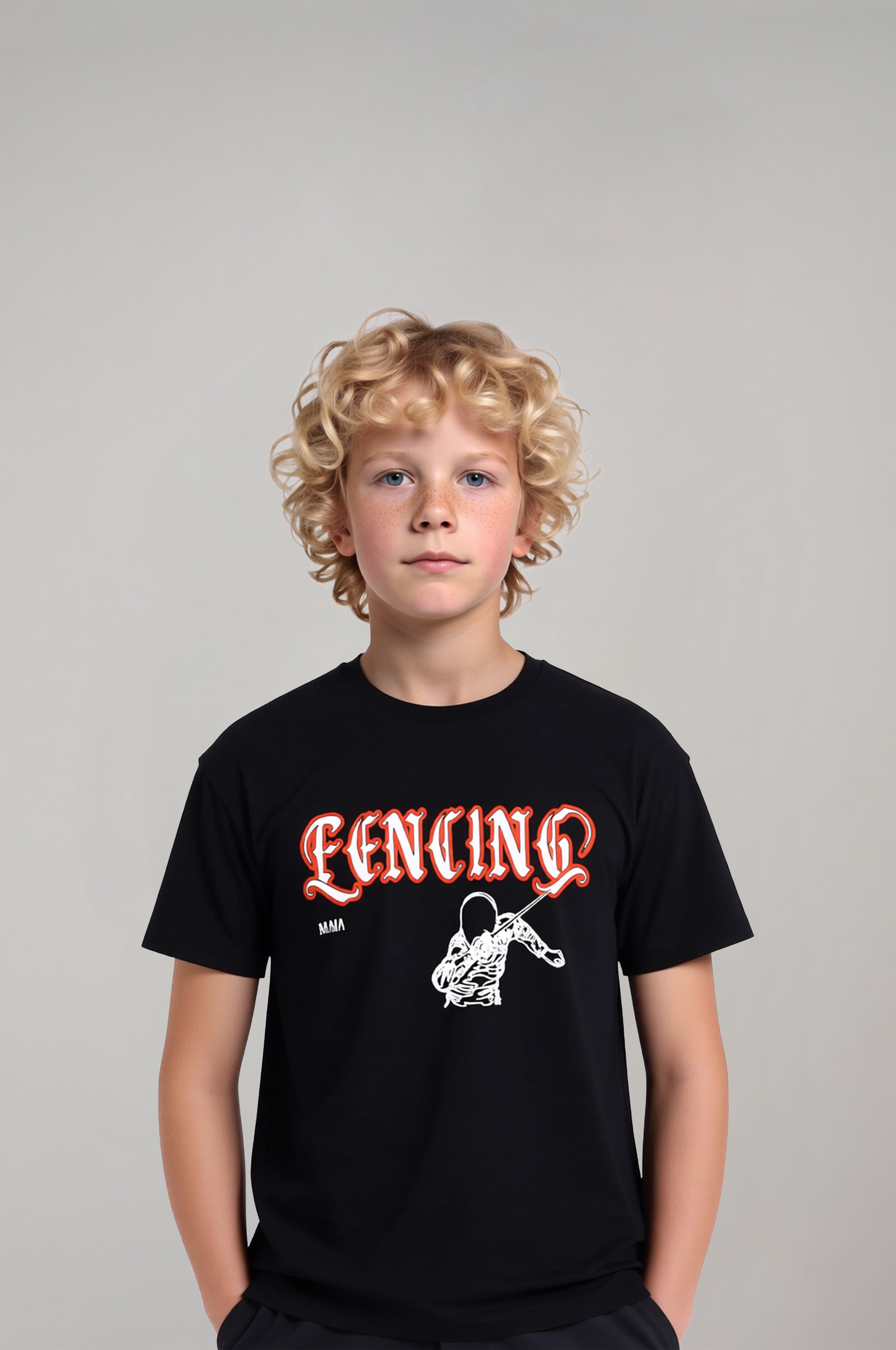 Boys' Red Fencing Printed T-Shirt 