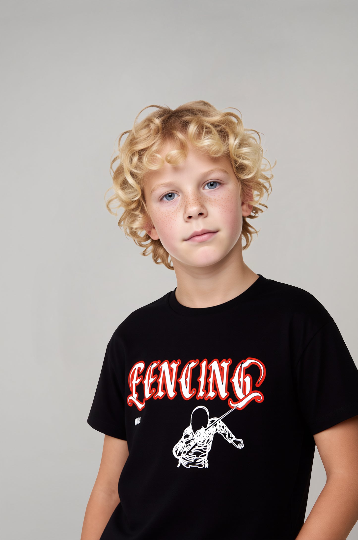 Boys' Red Fencing Printed T-Shirt 
