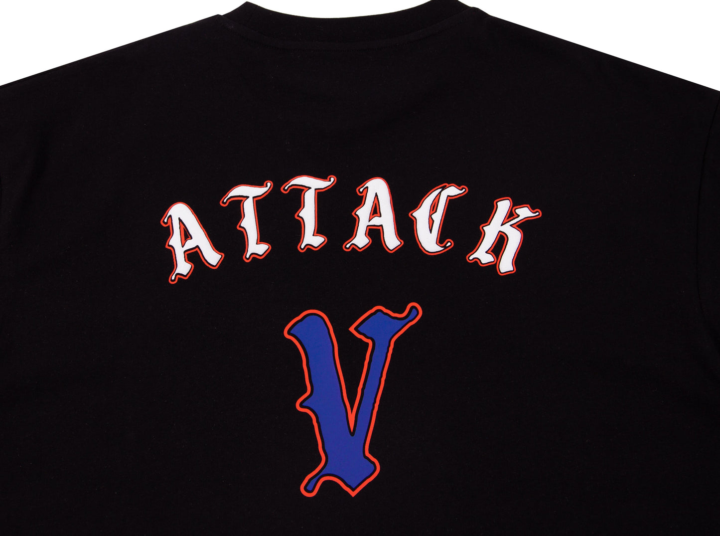 Men's Black Fencing Back Print Oversize T-shirt 
