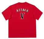 Erkek Kırmızı Renkli Fencing Sırt Baskılı Oversize T-shirt