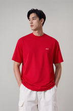 Erkek Kırmızı Renkli Fencing Sırt Baskılı Oversize T-shirt