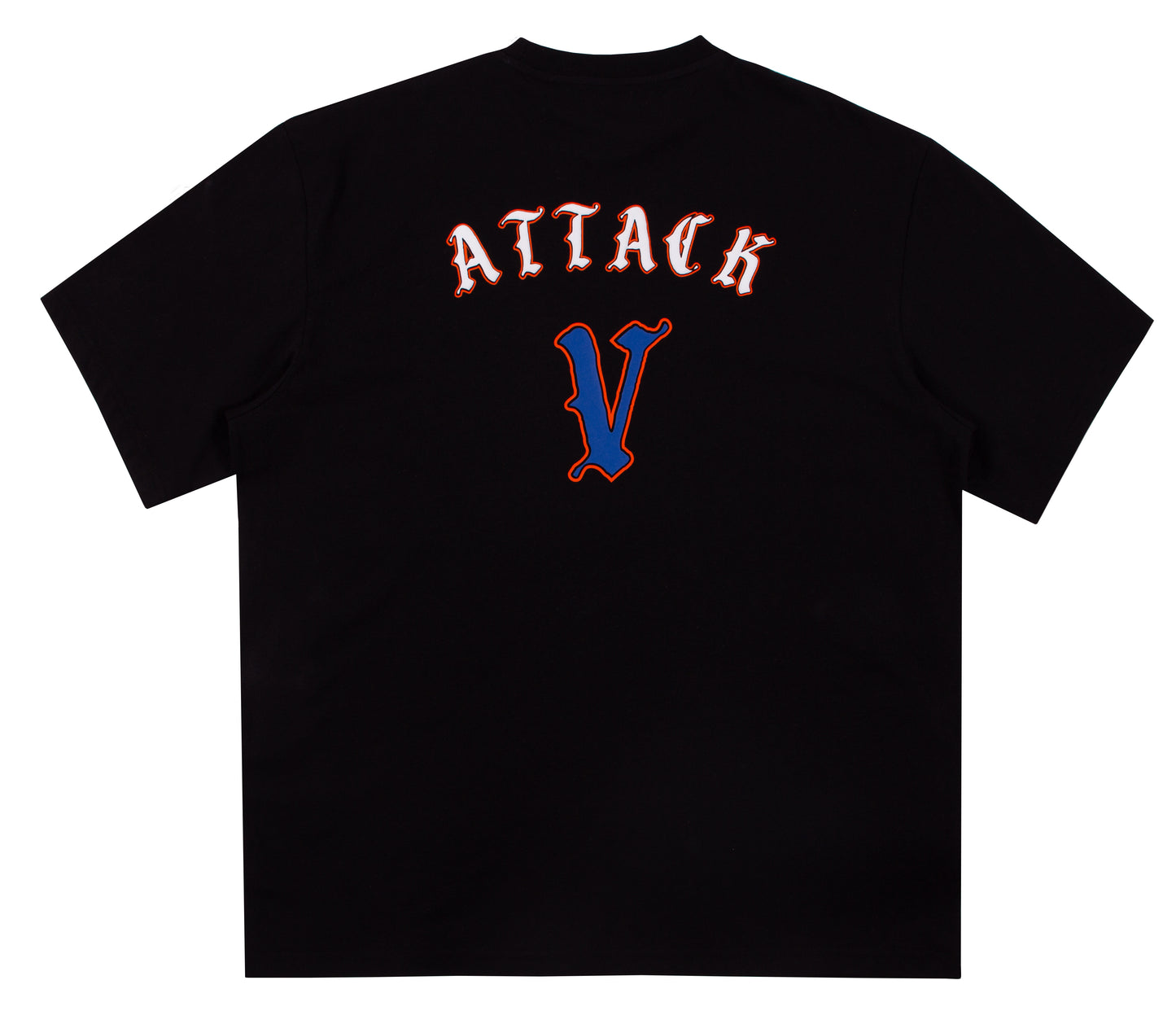 Men's Black Fencing Back Print Oversize T-shirt 