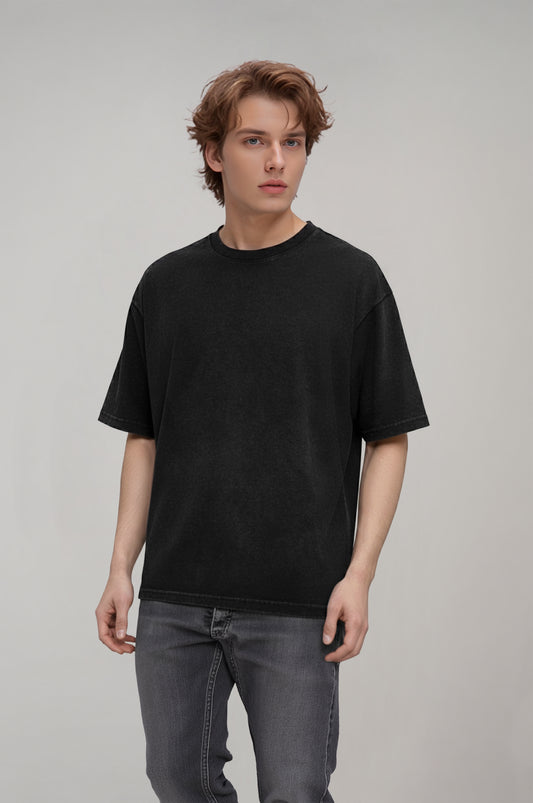 Men's Anthracite Wash Effect T-Shirt 