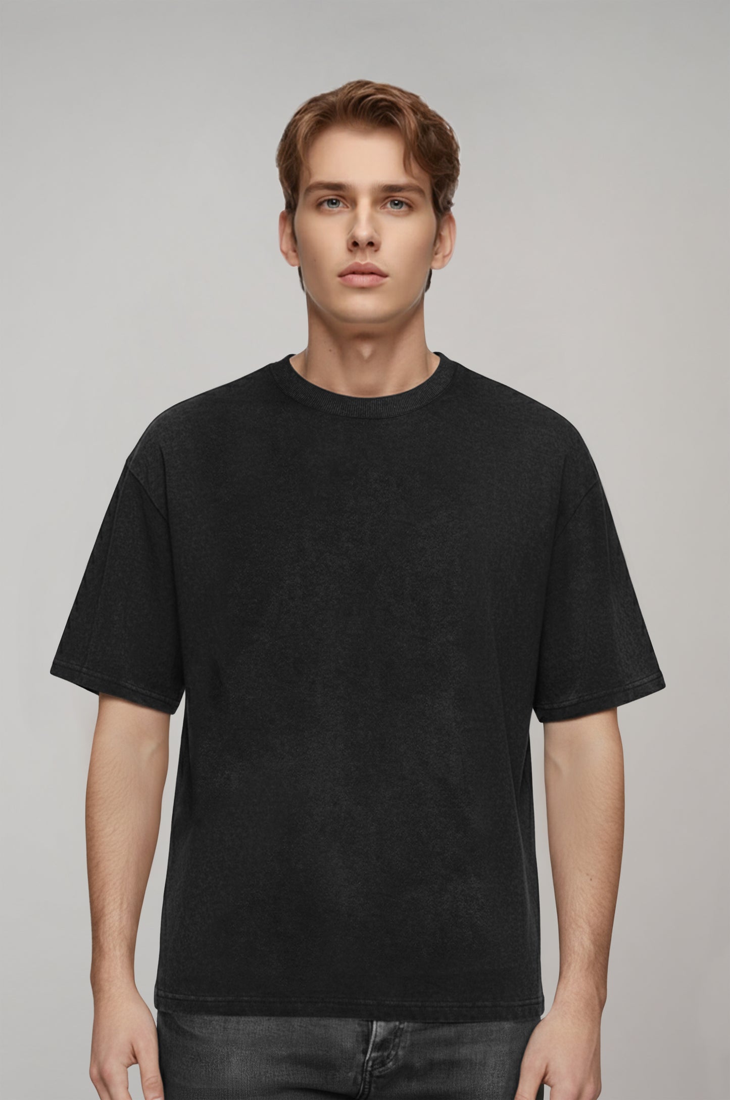 Men's Anthracite Wash Effect T-Shirt 