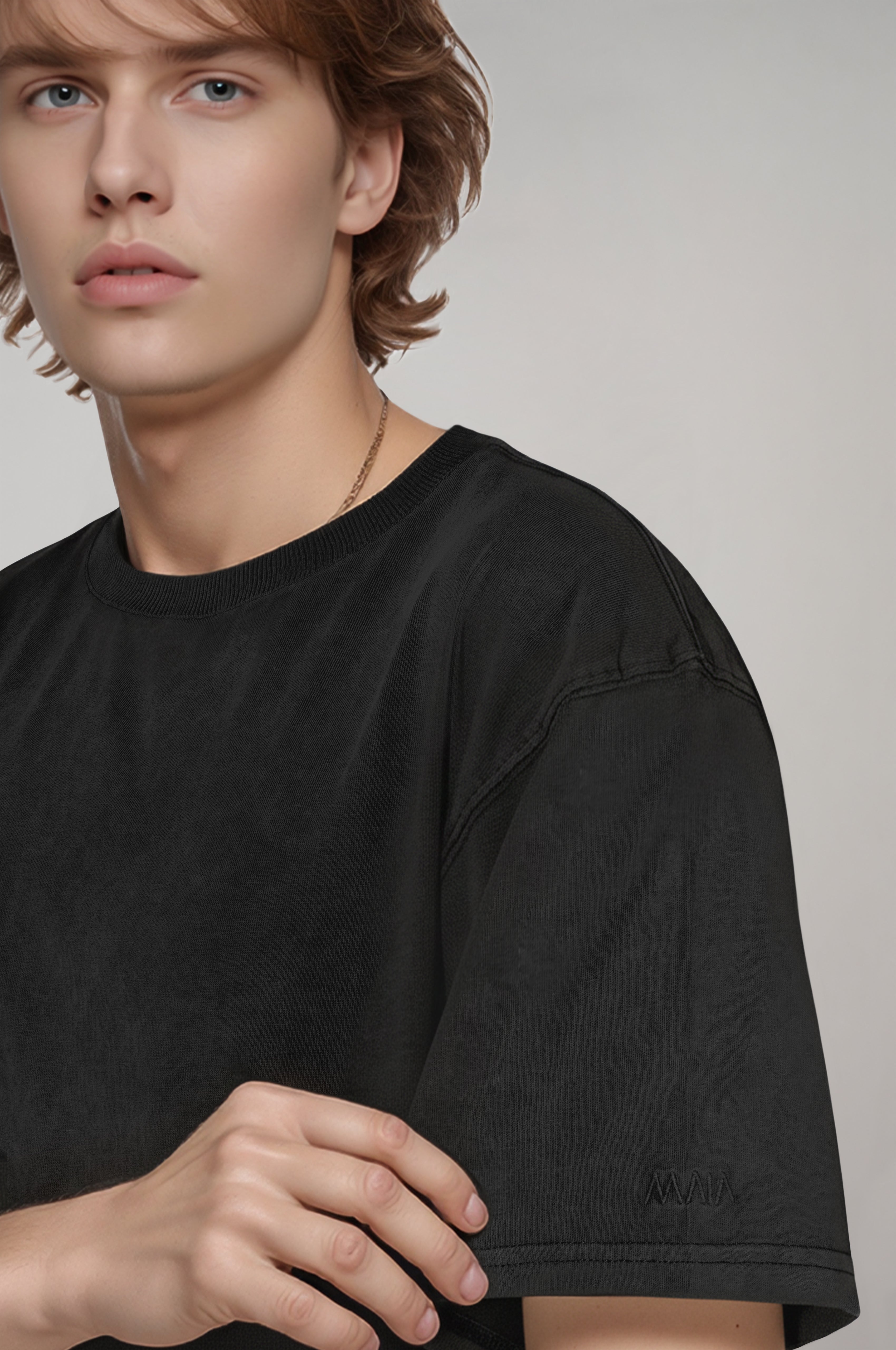 Erkek Antrasit Renkli Yıkama Efektli Tişört