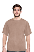 Erkek Açık Kahverengi Yıkama Efektli Tişört