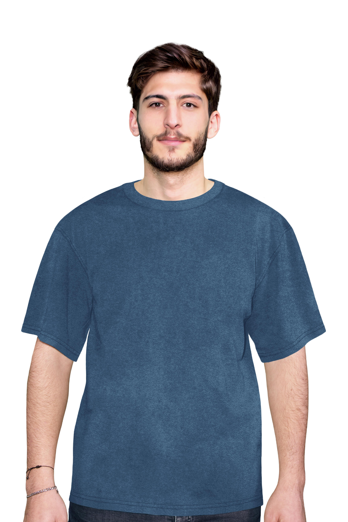 Men's Navy Blue Washed Effect T-Shirt 
