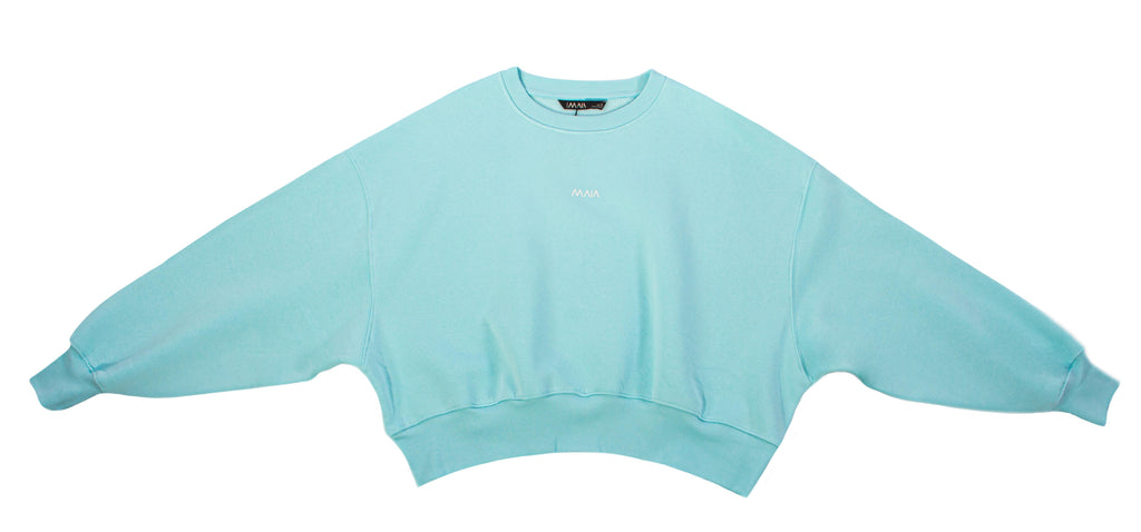 Kadın Mavi Renkli Sweatshirt Şort Takım