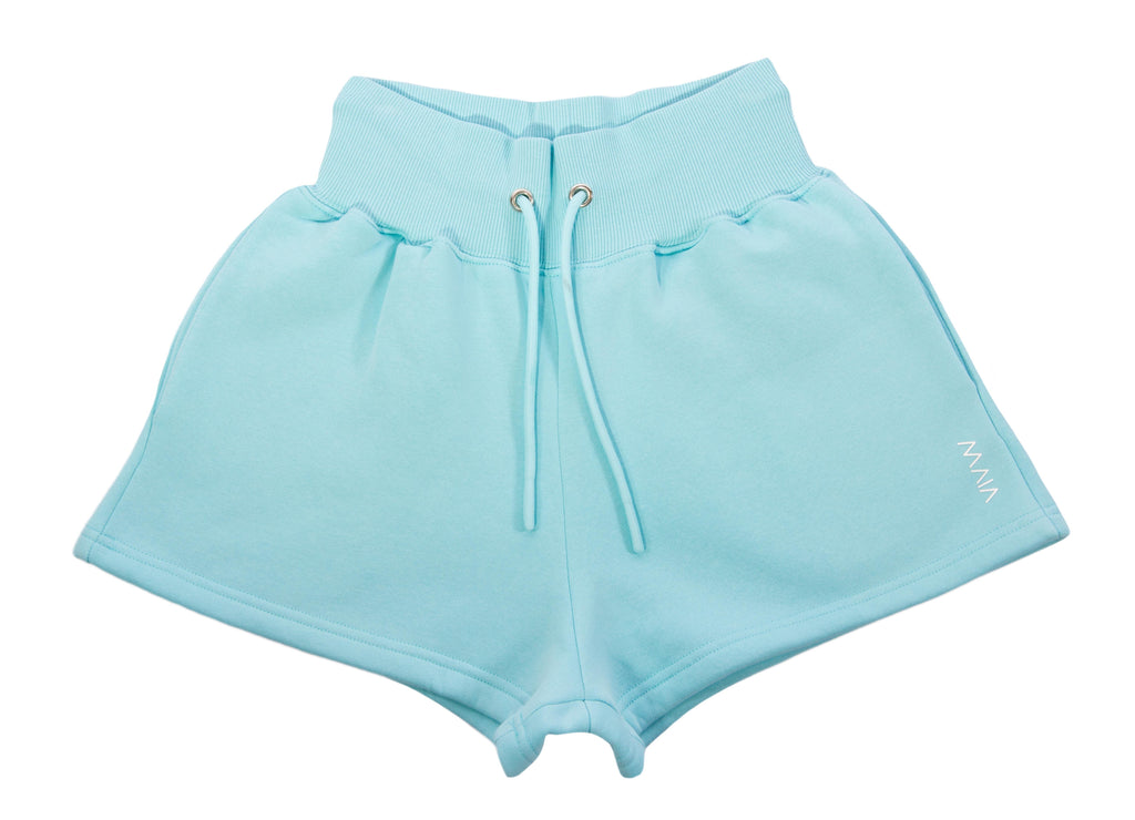 Kadın Mavi Renkli Sweatshirt Şort Takım