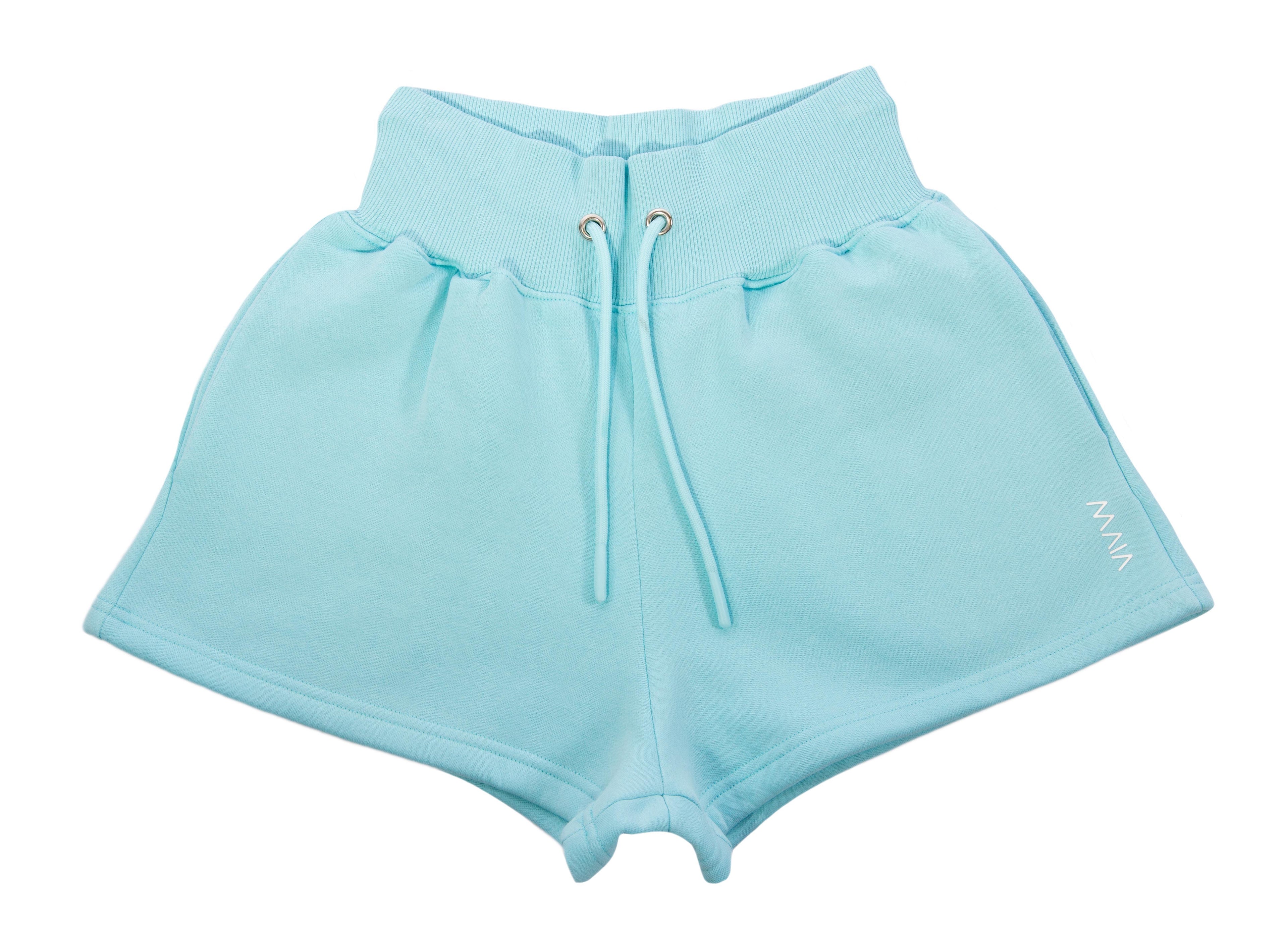 Kadın Mavi Renkli Sweatshirt Şort Takım