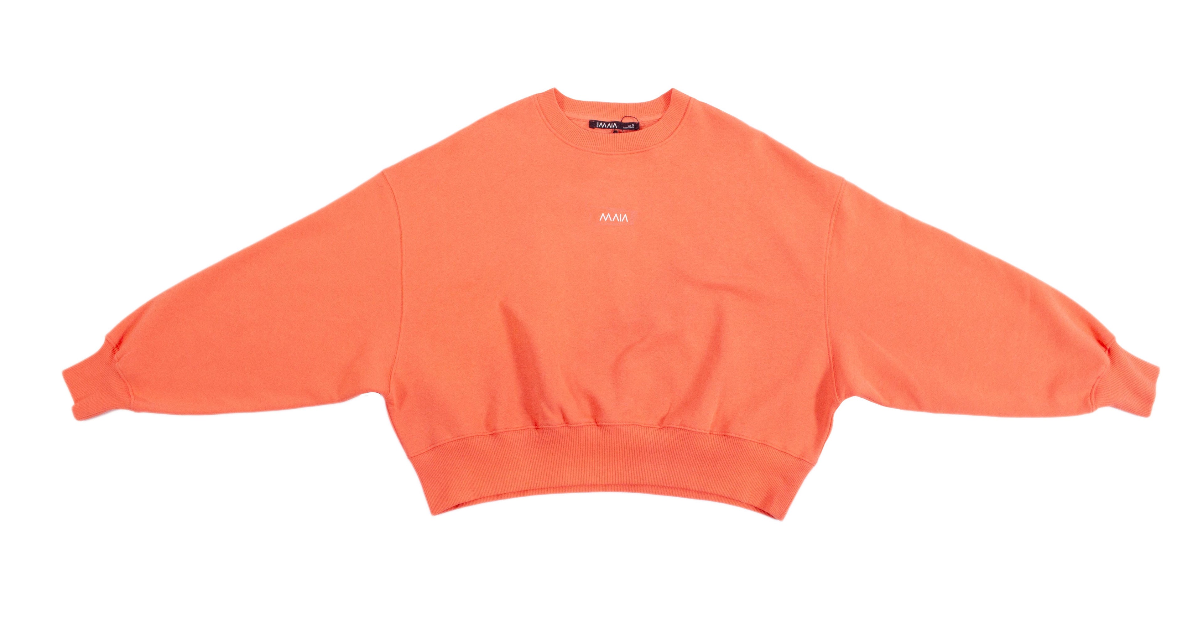 Kadın Turuncu Renkli Sweatshirt Şort Takım